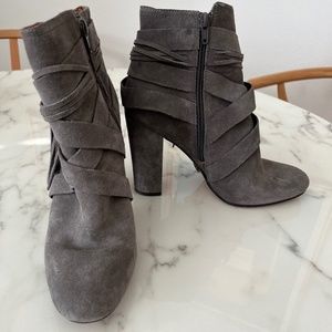Gianni Bini Gray Suede Carmilla Ankle Booties